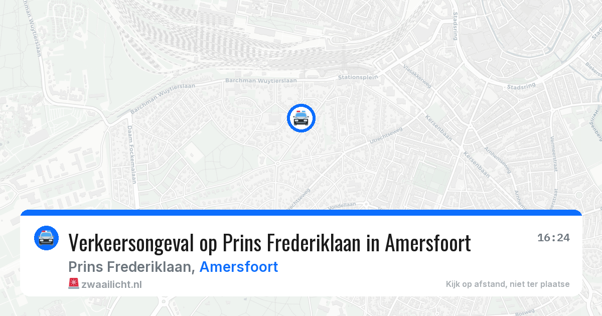 Verkeersongeval op Prins Frederiklaan in Amersfoort — 6 aug 2026