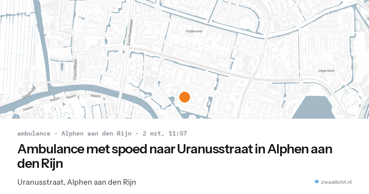 Ambulance met spoed naar Uranusstraat in Alphen aan den Rijn — 2 mrt 2026