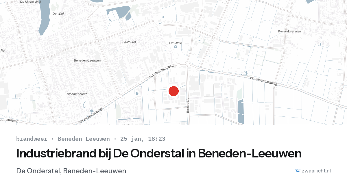Industriebrand bij De Onderstal in Beneden-Leeuwen — 25 jan 2026