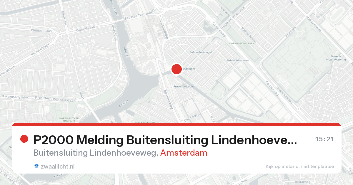 P2000 Melding Buitensluiting Lindenhoeveweg, Amsterdam — 7 feb 2026