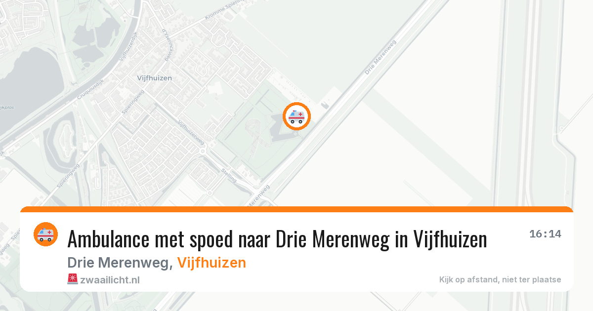 Ambulance met spoed naar Drie Merenweg in Vijfhuizen — 17 jun 2026