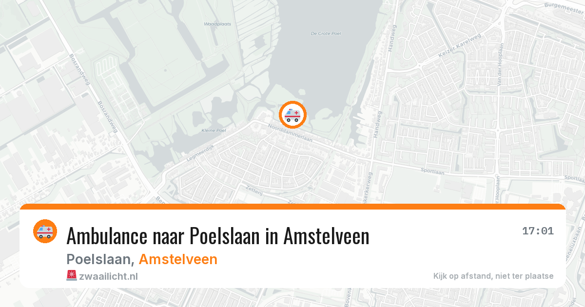 Ambulance naar Poelslaan in Amstelveen — 9 aug 2026