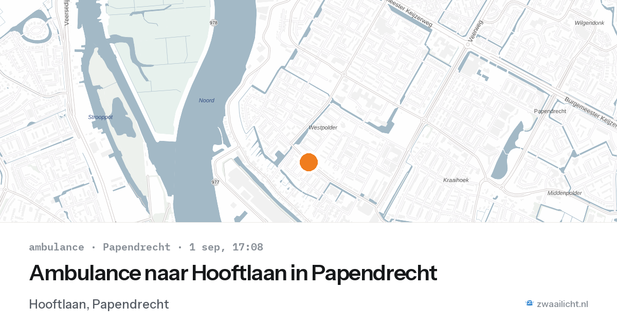 Ambulance naar Hooftlaan in Papendrecht — 1 sep 2026