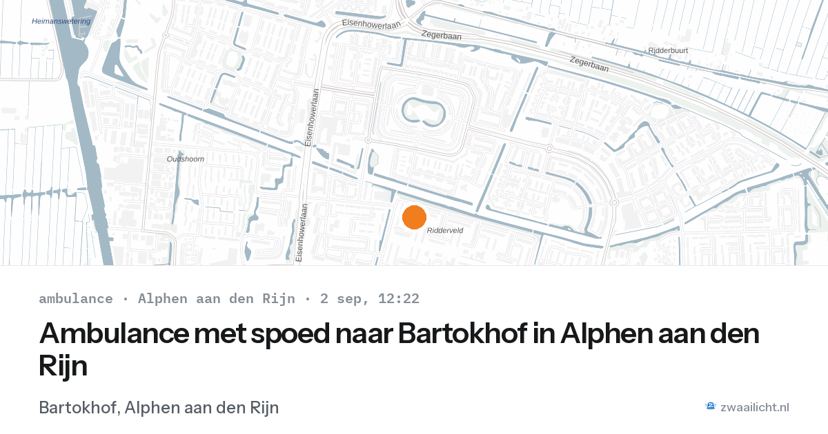 Ambulance met spoed naar Bartokhof in Alphen aan den Rijn — 2 sep 2026