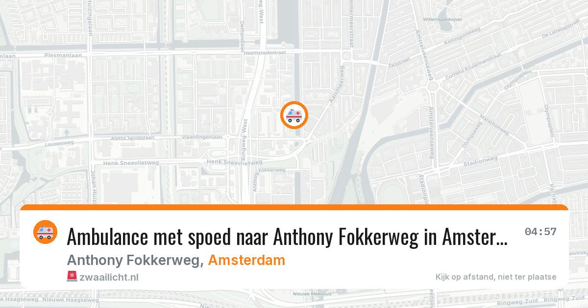 Ambulance met spoed naar Anthony Fokkerweg in Amsterdam — 28 jun 2026