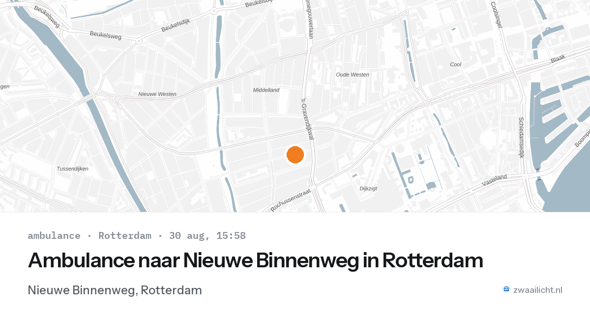 Ambulance naar Nieuwe Binnenweg in Rotterdam — 30 aug 2026