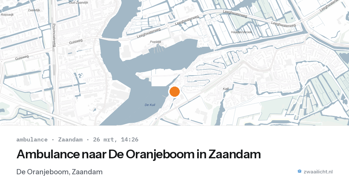 Ambulance naar De Oranjeboom in Zaandam — 26 mrt 2026