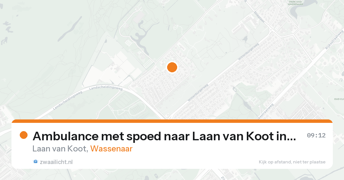 Ambulance met spoed naar Laan van Koot in Wassenaar — 24 aug 2026