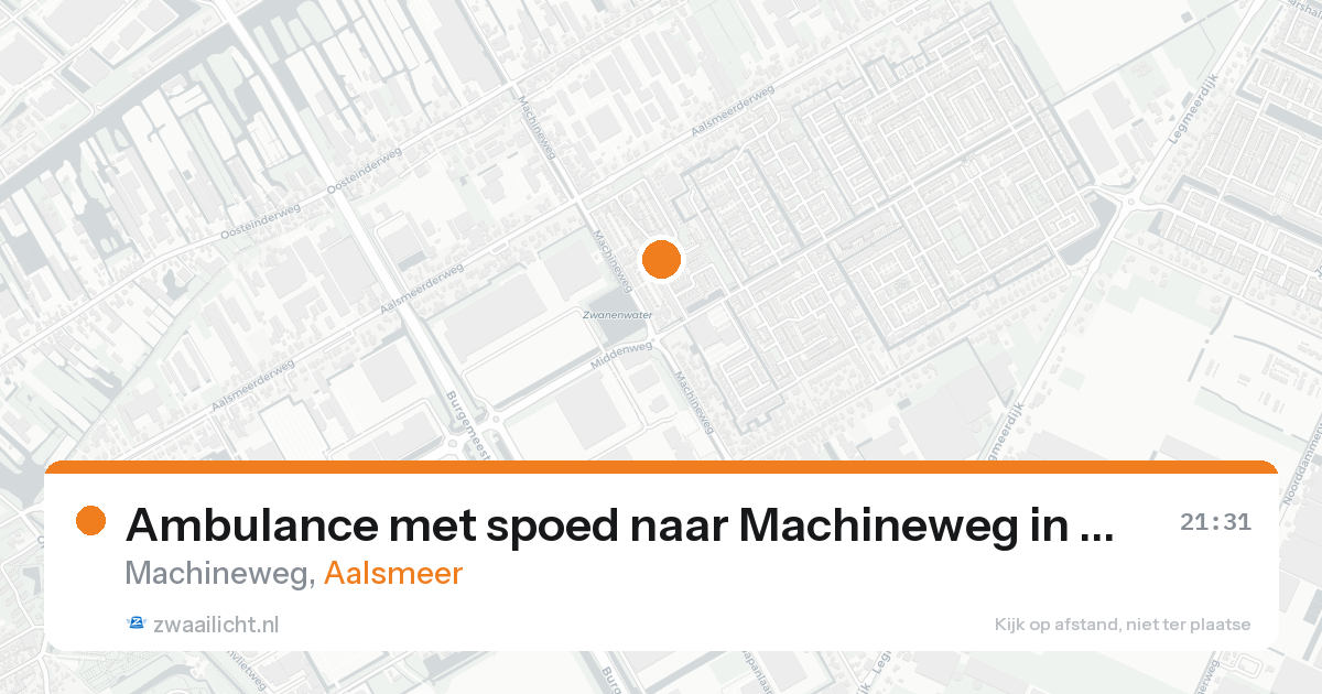 Ambulance met spoed naar Machineweg in Aalsmeer — 15 aug 2026