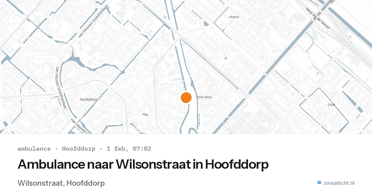 Ambulance naar Wilsonstraat in Hoofddorp — 1 feb 2026