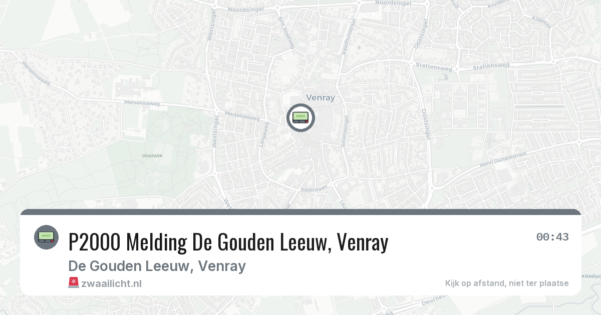 P2000 Melding De Gouden Leeuw, Venray — 1 aug 2026