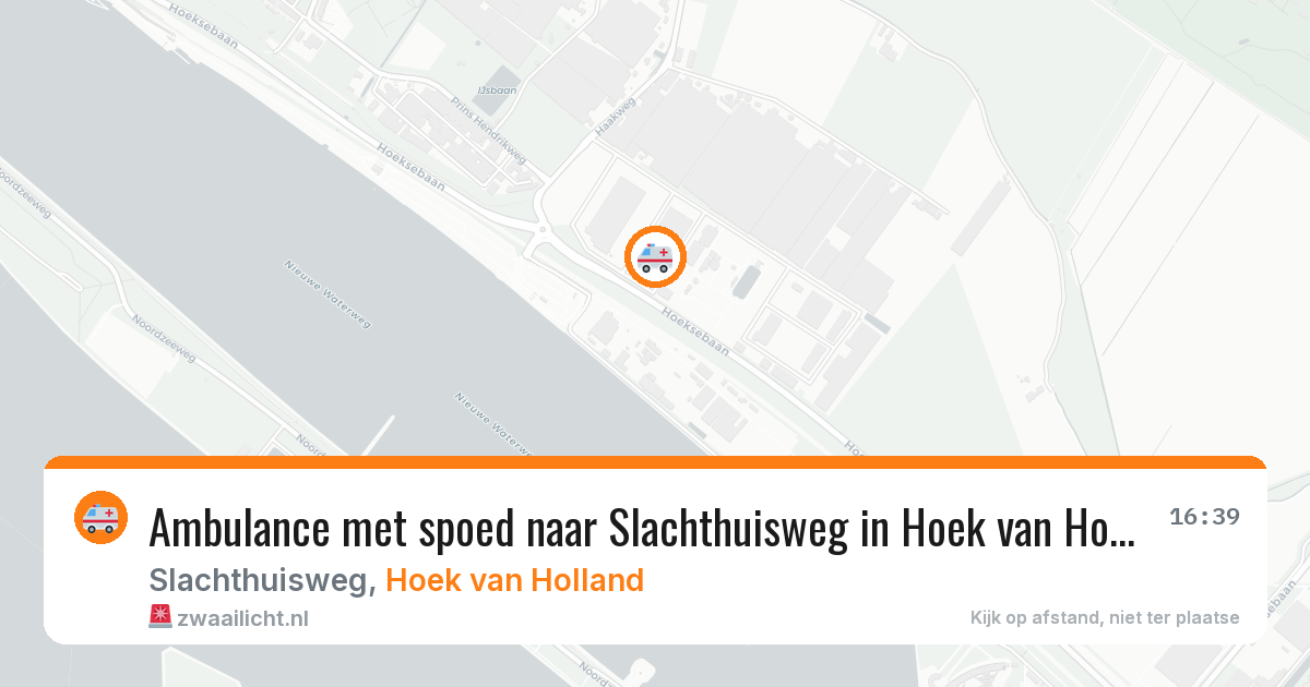Ambulance met spoed naar Slachthuisweg in Hoek van Holland — 14 jun 2026