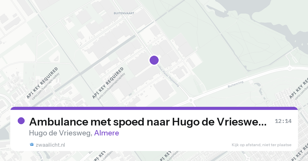 Ambulance met spoed naar Hugo de Vriesweg in Almere — 26 aug 2026