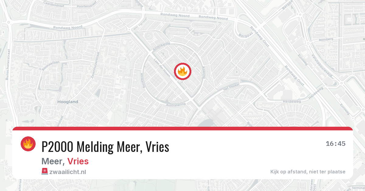 P2000 Melding Meer, Vries — 9 aug 2026