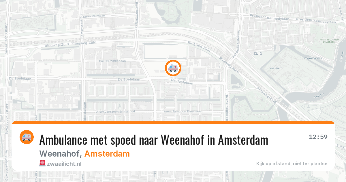 Ambulance met spoed naar Weenahof in Amsterdam — 4 apr 2026