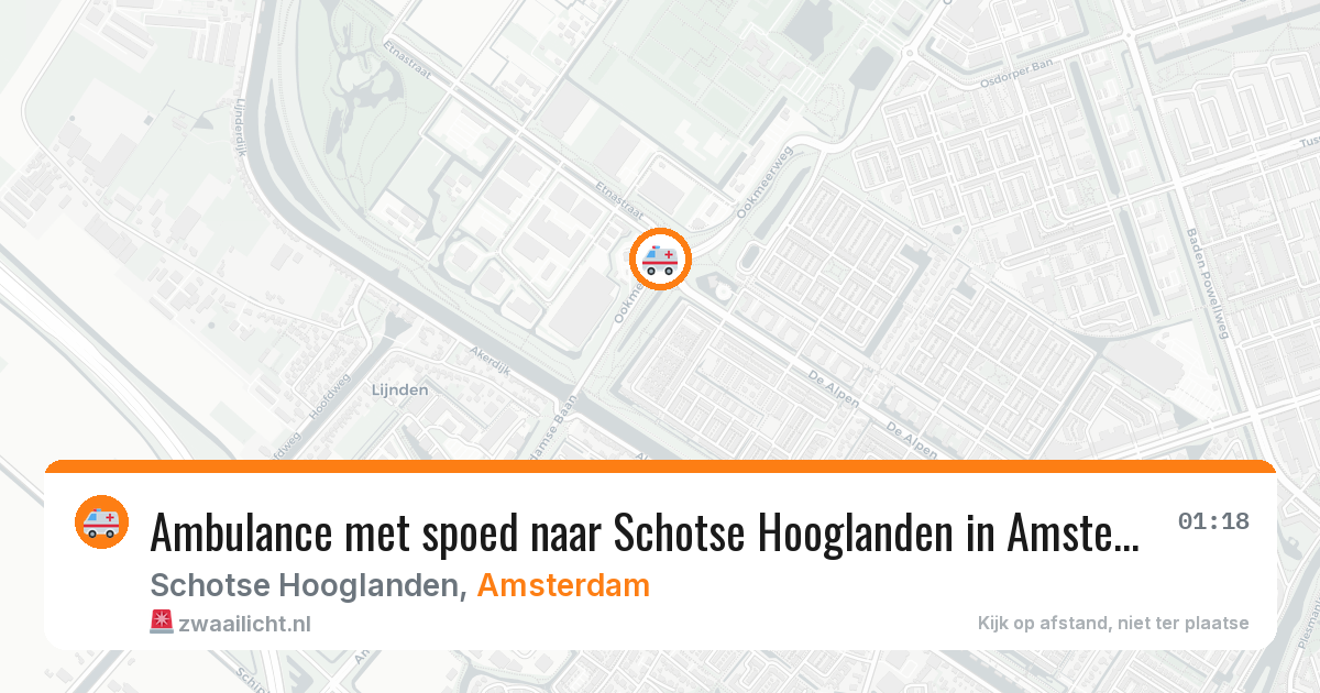 Ambulance met spoed naar Schotse Hooglanden in Amsterdam — 4 mei 2026