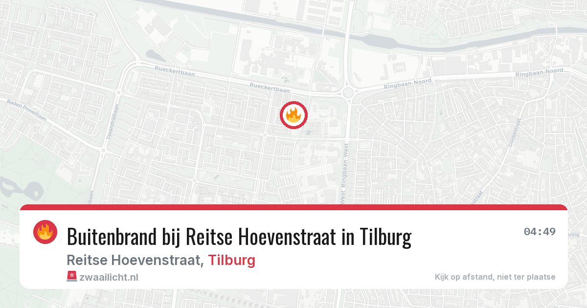 Buitenbrand bij Reitse Hoevenstraat in Tilburg — 19 jul 2026