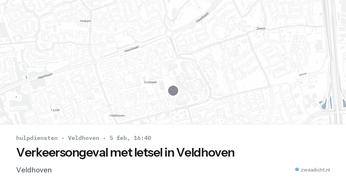 Verkeersongeval met letsel in Veldhoven — 5 feb 2026