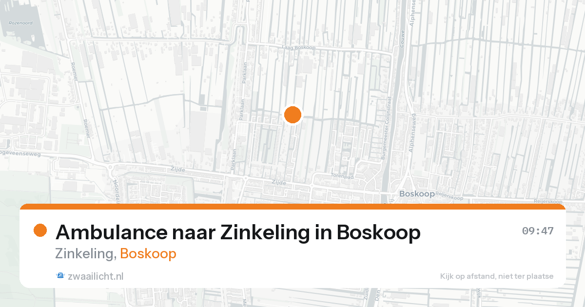 Ambulance naar Zinkeling in Boskoop — 25 aug 2026