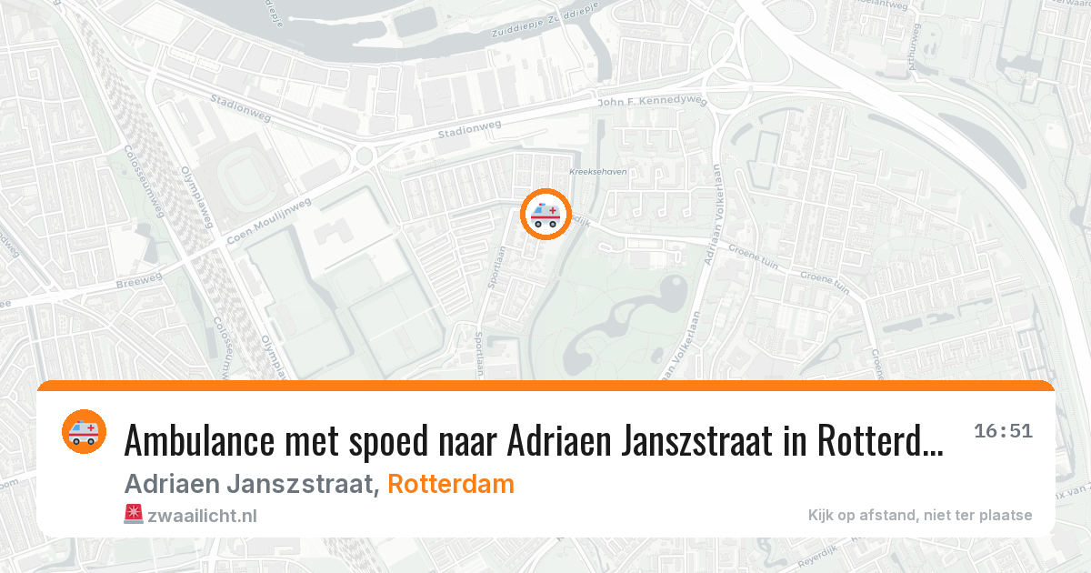 Ambulance met spoed naar Adriaen Janszstraat in Rotterdam — 7 aug 2026