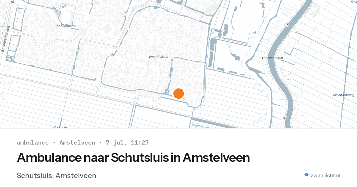 Ambulance naar Schutsluis in Amstelveen — 7 jul 2026