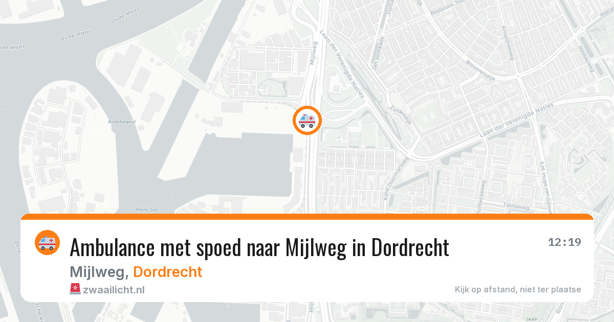 Ambulance met spoed naar Mijlweg in Dordrecht — 16 jul 2026