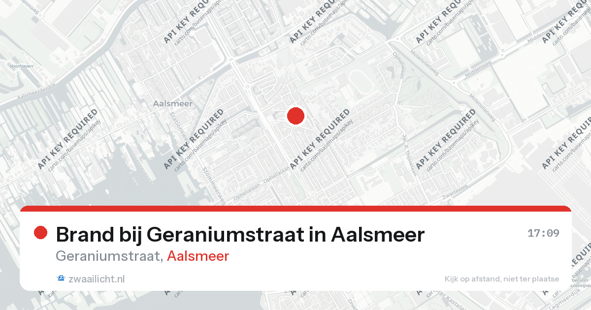 Brand bij Geraniumstraat in Aalsmeer — 26 aug 2026