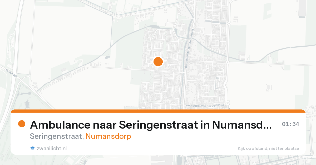 Ambulance naar Seringenstraat in Numansdorp — 19 aug 2026
