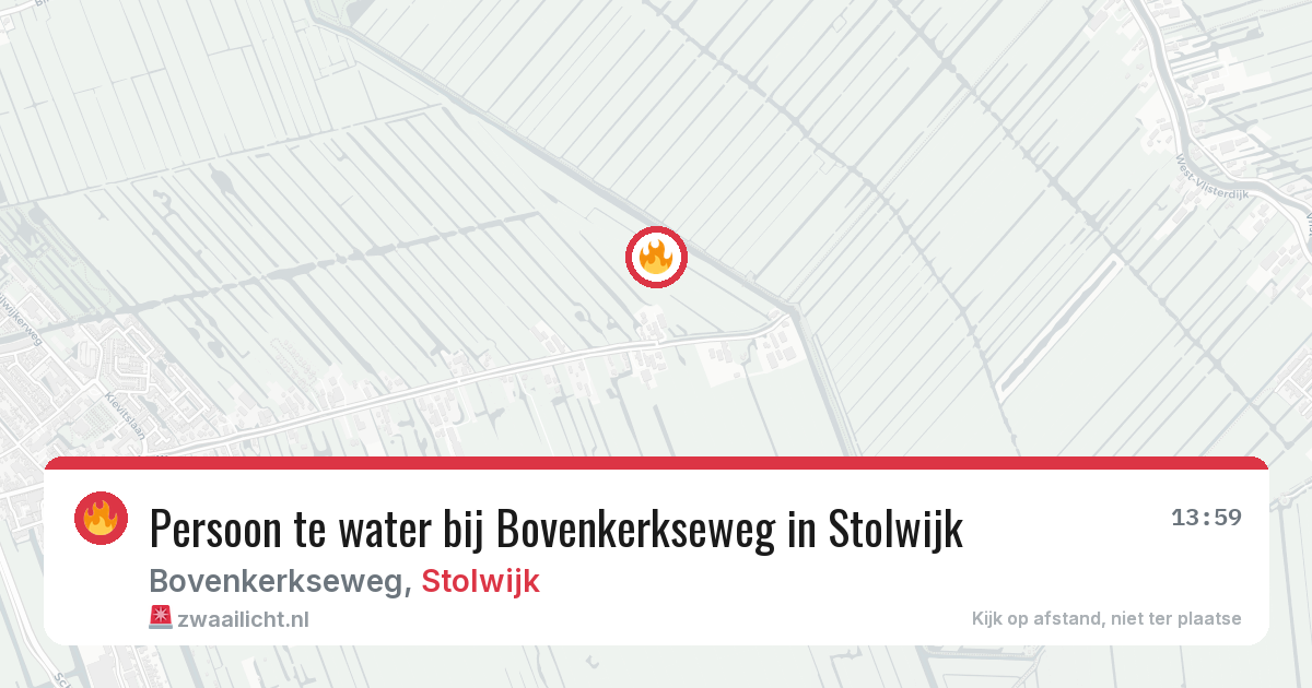 Persoon te water bij Bovenkerkseweg in Stolwijk — 5 aug 2026