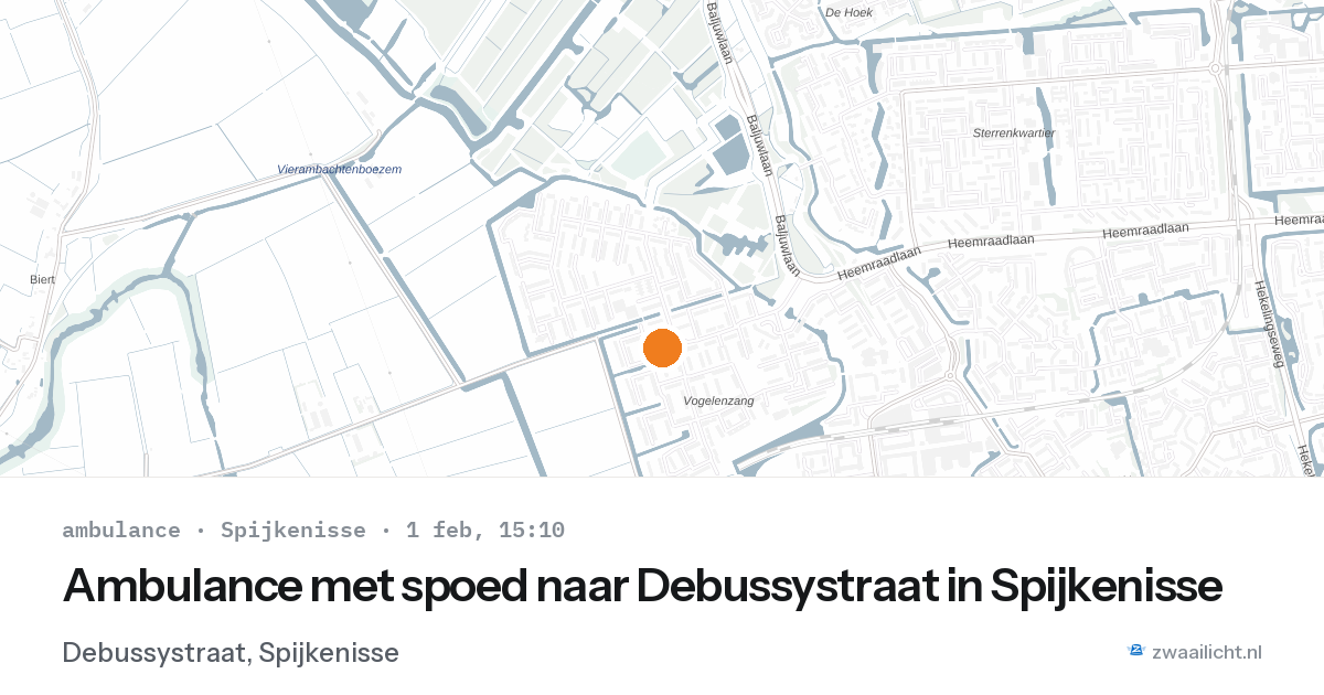 Ambulance met spoed naar Debussystraat in Spijkenisse — 1 feb 2026