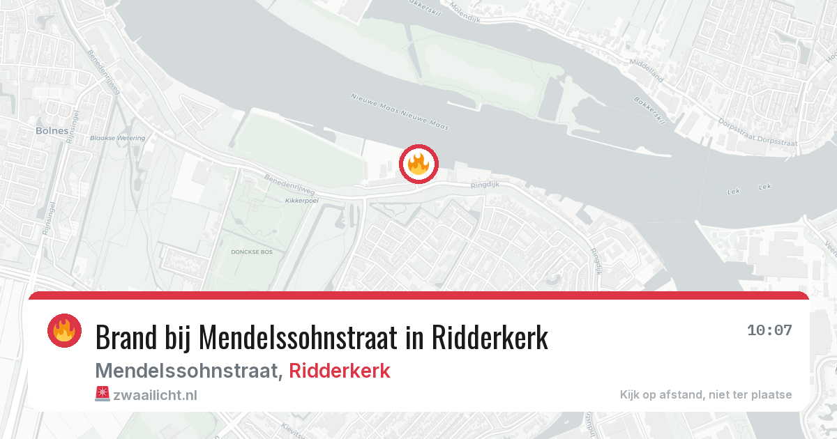 Brand bij Mendelssohnstraat in Ridderkerk — 27 mei 2026