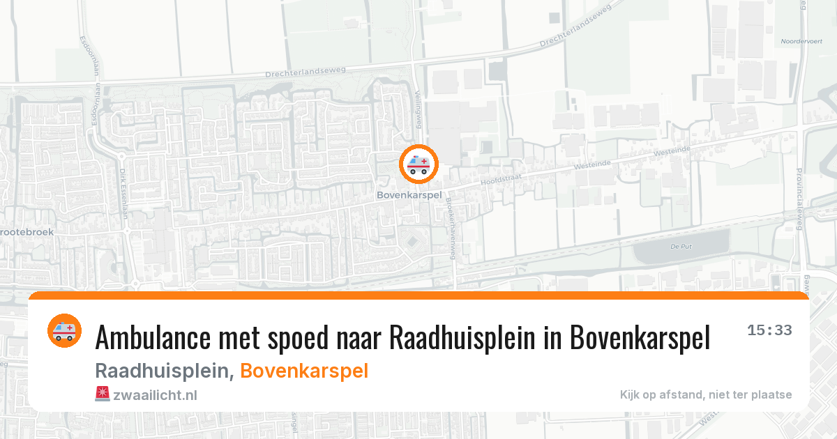 Ambulance met spoed naar Raadhuisplein in Bovenkarspel — 20 jul 2026