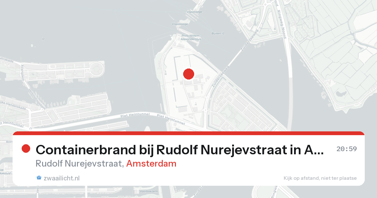 Containerbrand bij Rudolf Nurejevstraat in Amsterdam — 25 aug 2026