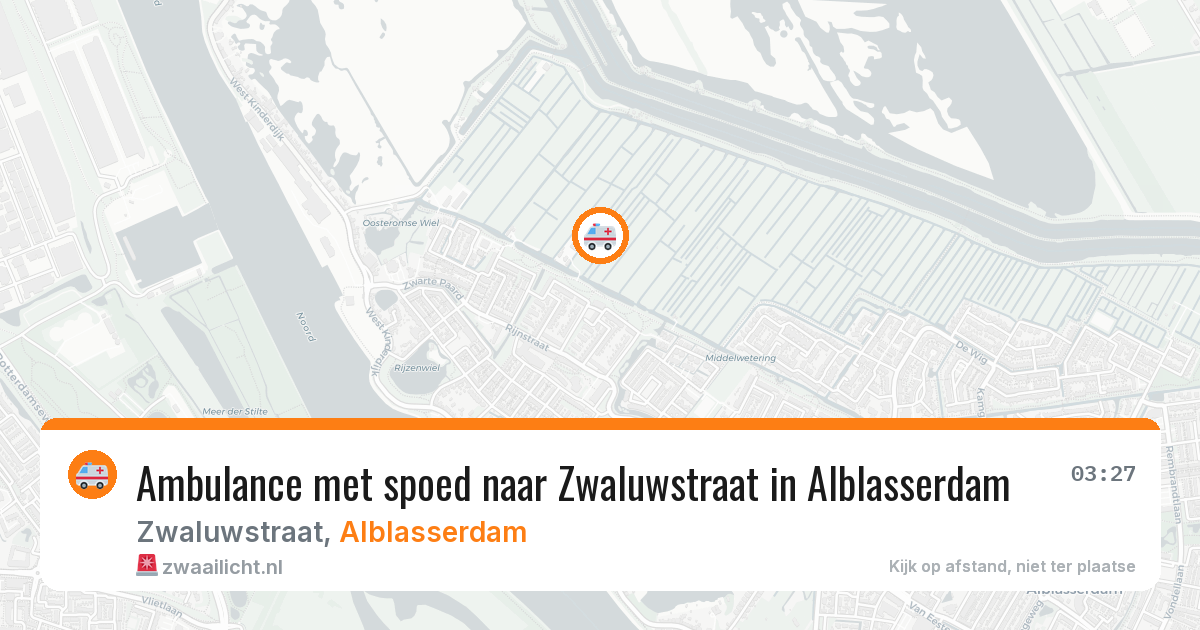 Ambulance met spoed naar Zwaluwstraat in Alblasserdam — 8 aug 2026