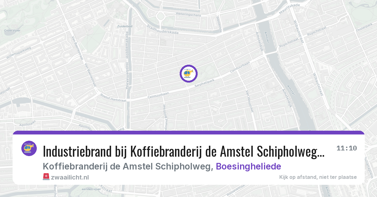 Industriebrand bij Koffiebranderij de Amstel Schipholweg in Boesingheliede — 30 jan 2026