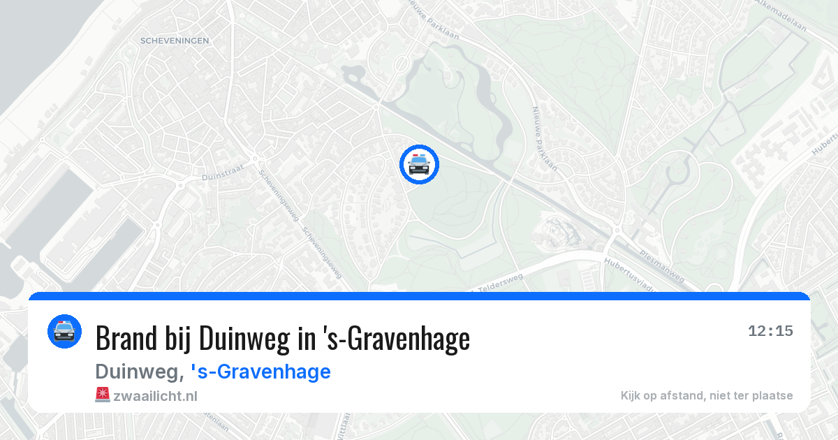 Brand bij Duinweg in 's-Gravenhage — 16 mrt 2026