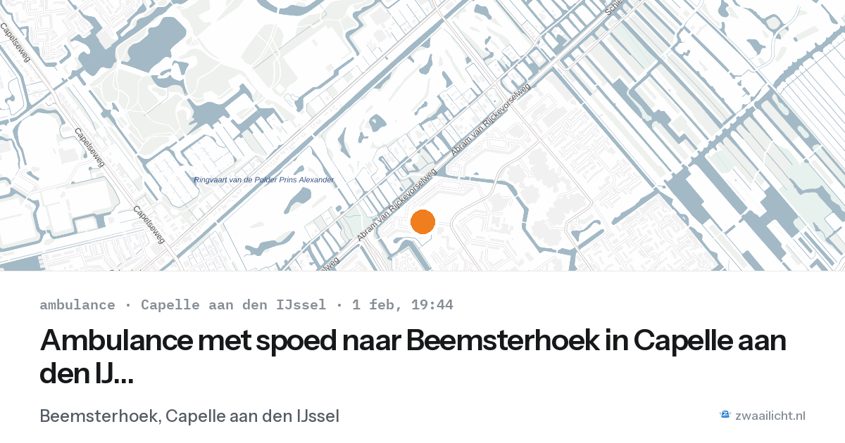 Ambulance met spoed naar Beemsterhoek in Capelle aan den IJssel — 1 feb 2026