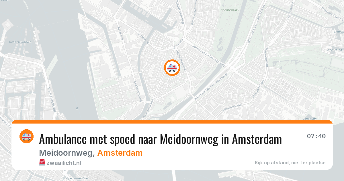 Ambulance met spoed naar Meidoornweg in Amsterdam — 22 mei 2026