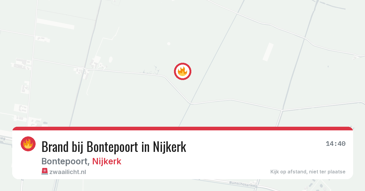 Brand bij Bontepoort in Nijkerk — 13 jul 2026