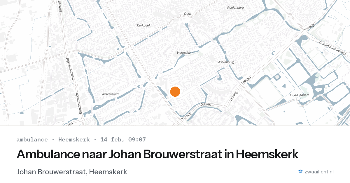 Ambulance naar Johan Brouwerstraat in Heemskerk — 14 feb 2026