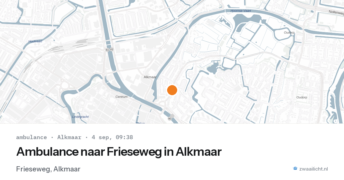 Ambulance naar Frieseweg in Alkmaar — 4 sep 2026