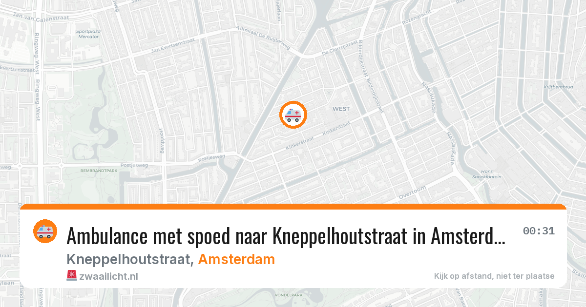 Ambulance met spoed naar Kneppelhoutstraat in Amsterdam — 1 aug 2026