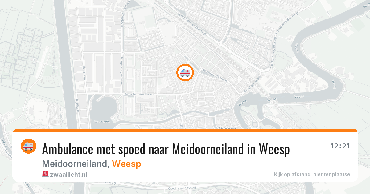 Ambulance met spoed naar Meidoorneiland in Weesp — 30 mei 2026
