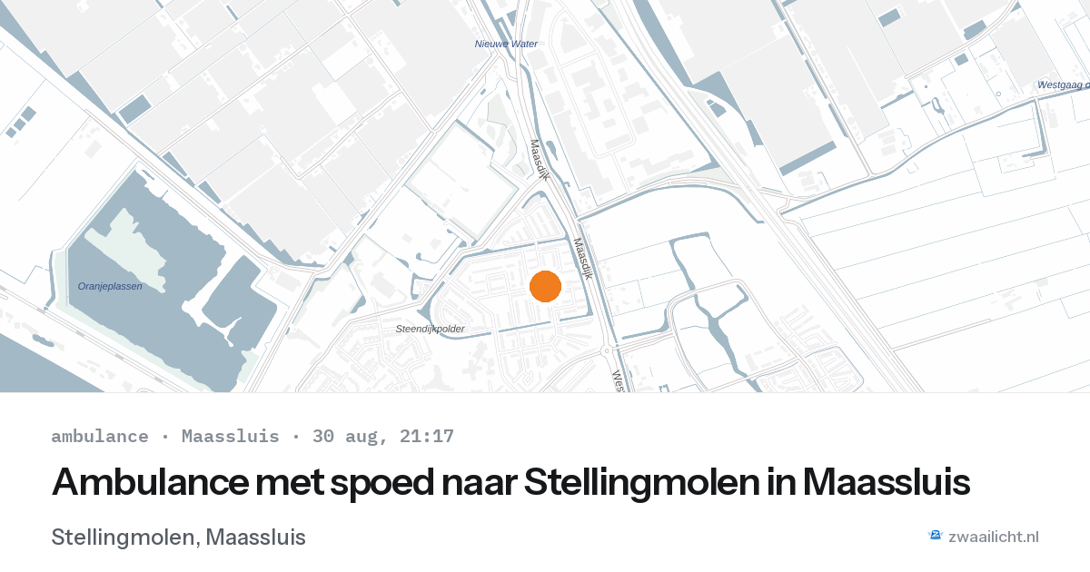Ambulance met spoed naar Stellingmolen in Maassluis — 30 aug 2026
