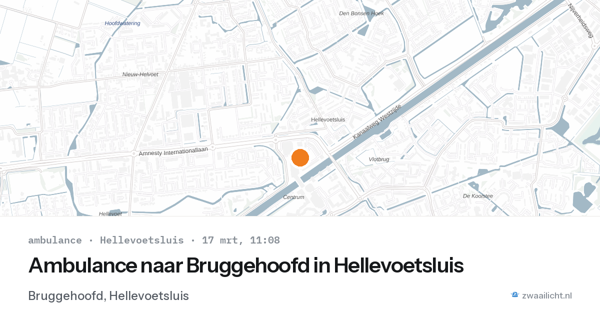 Ambulance naar Bruggehoofd in Hellevoetsluis — 17 mrt 2026