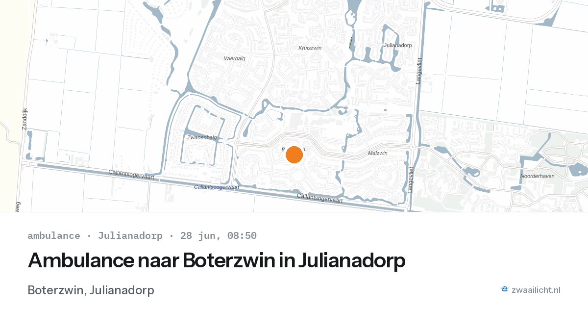 Ambulance naar Boterzwin in Julianadorp — 28 jun 2026