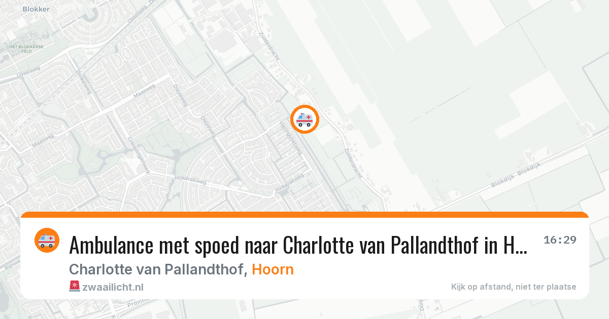 Ambulance met spoed naar Charlotte van Pallandthof in Hoorn — 6 jun 2026