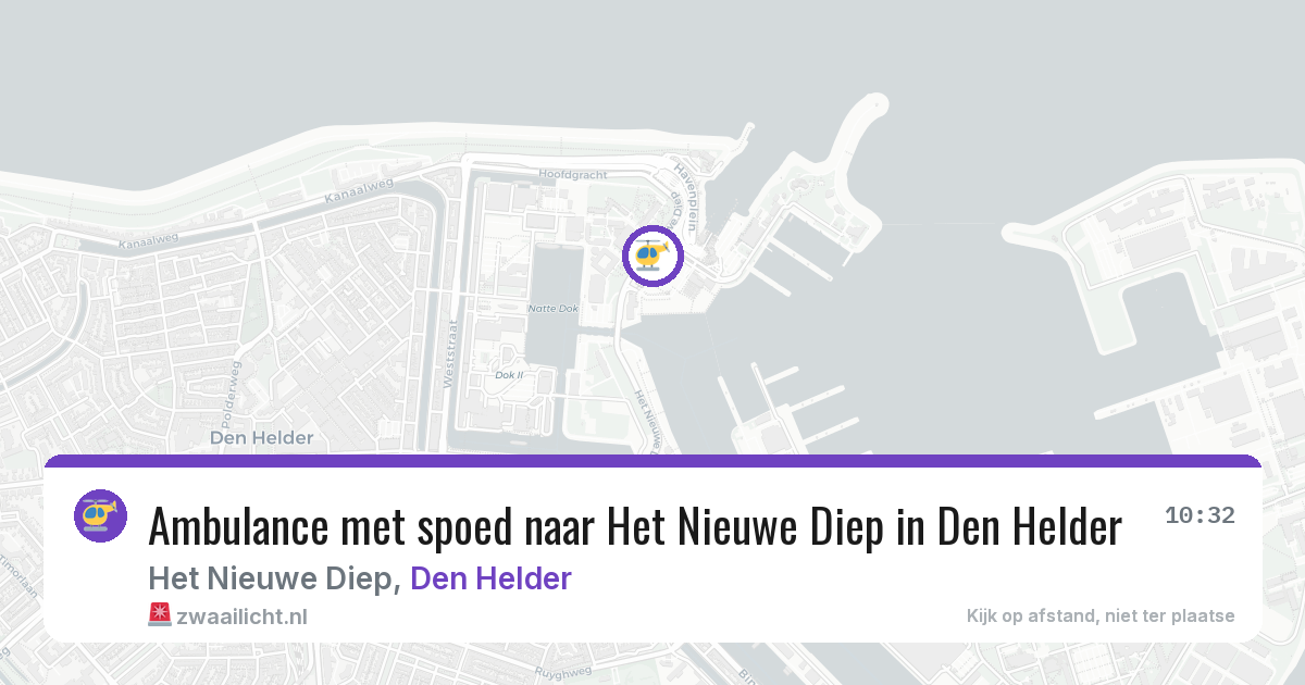 Ambulance met spoed naar Het Nieuwe Diep in Den Helder — 20 mrt 2026