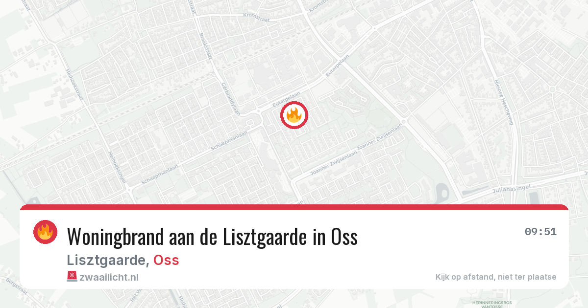 Woningbrand aan de Lisztgaarde in Oss — 20 jun 2026