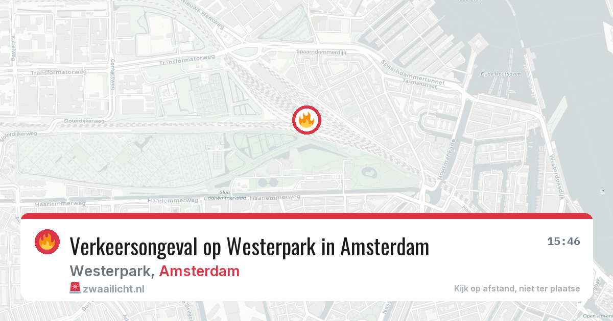 Verkeersongeval op Westerpark in Amsterdam — 29 jul 2026